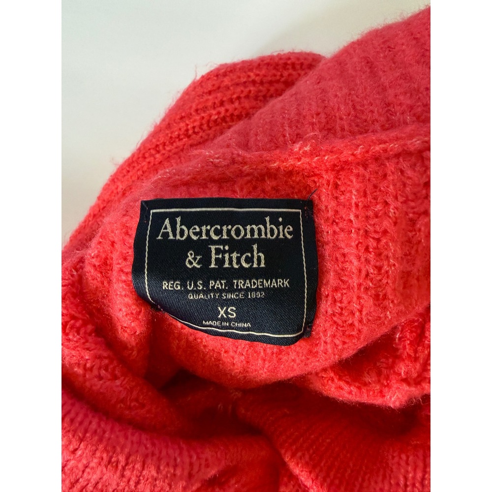 Abercrombie & Fitch Womens  Ribbed‎ Knit Hooded Sweater Cropped Size XS Preppy - Picture 3 of 10